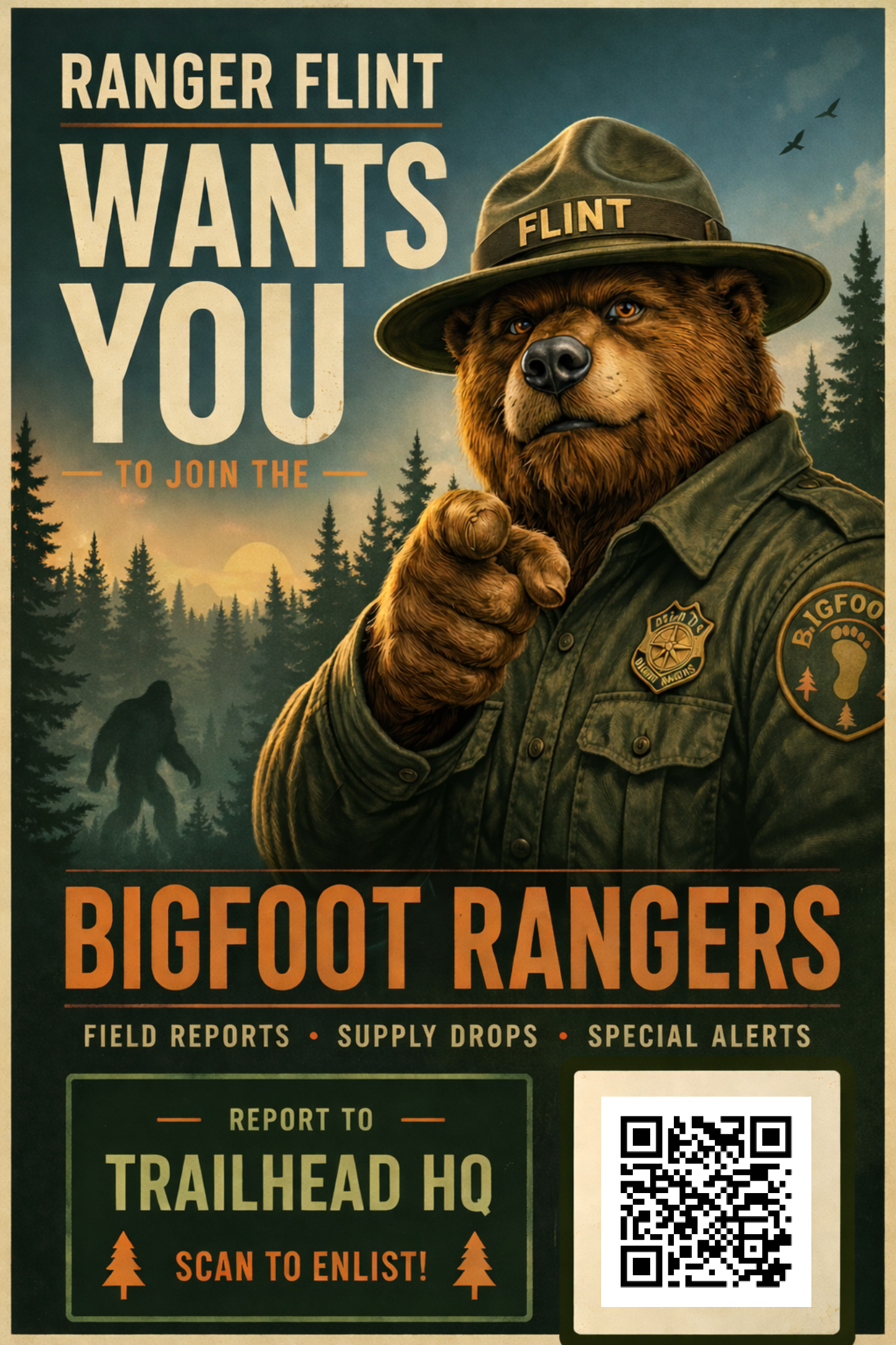 Join the Bigfoot Rangers poster featuring Ranger Flint